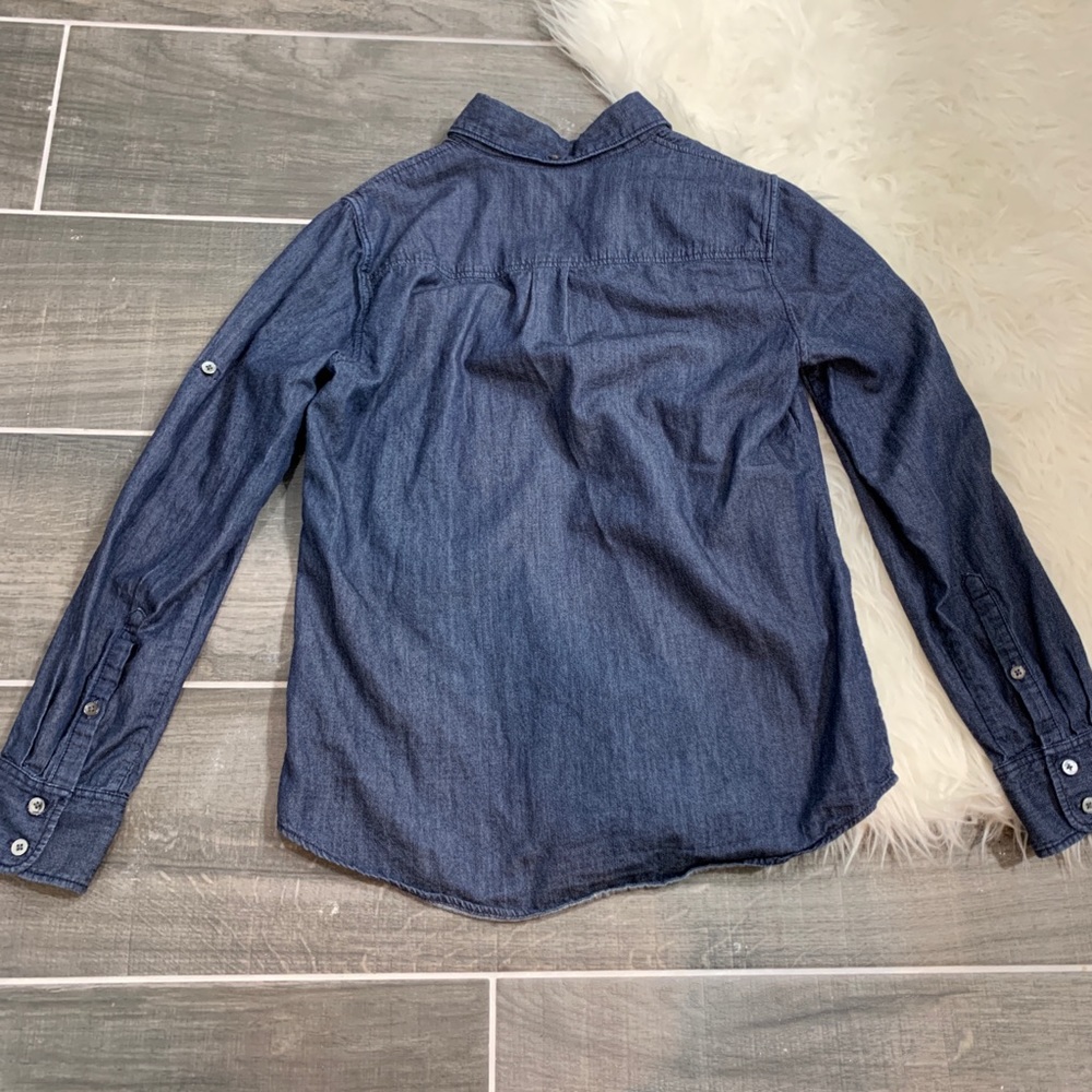 J Crew Keeper Chambray Button Down Denim Top - image 7